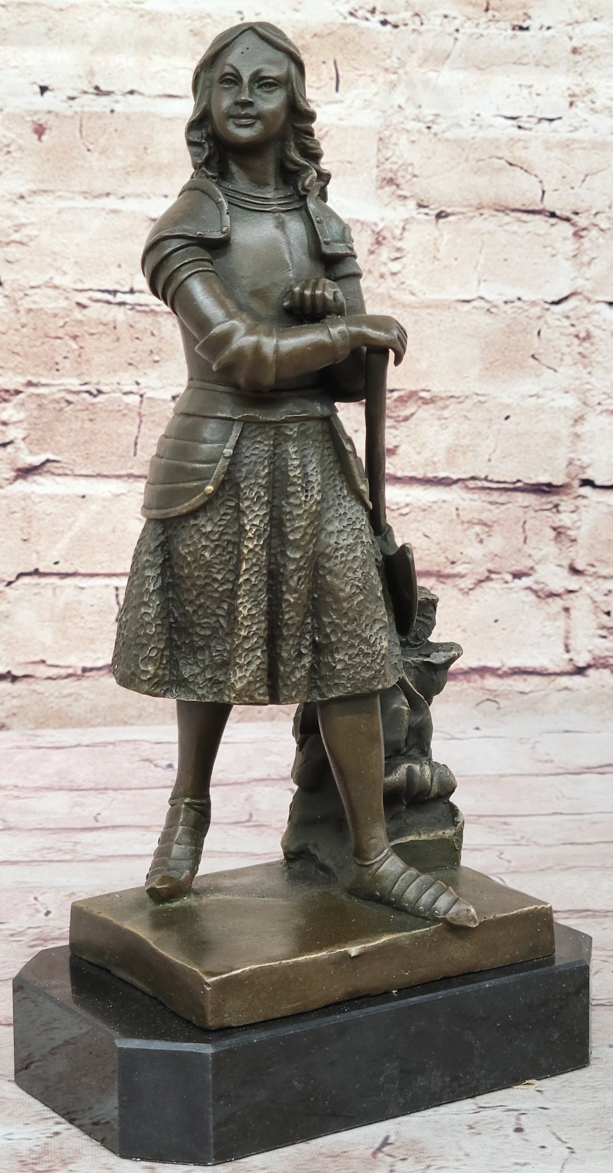 Hand Made Exquisite Detail Joan of Arc Bronze Sculpture by Lost Wax Method