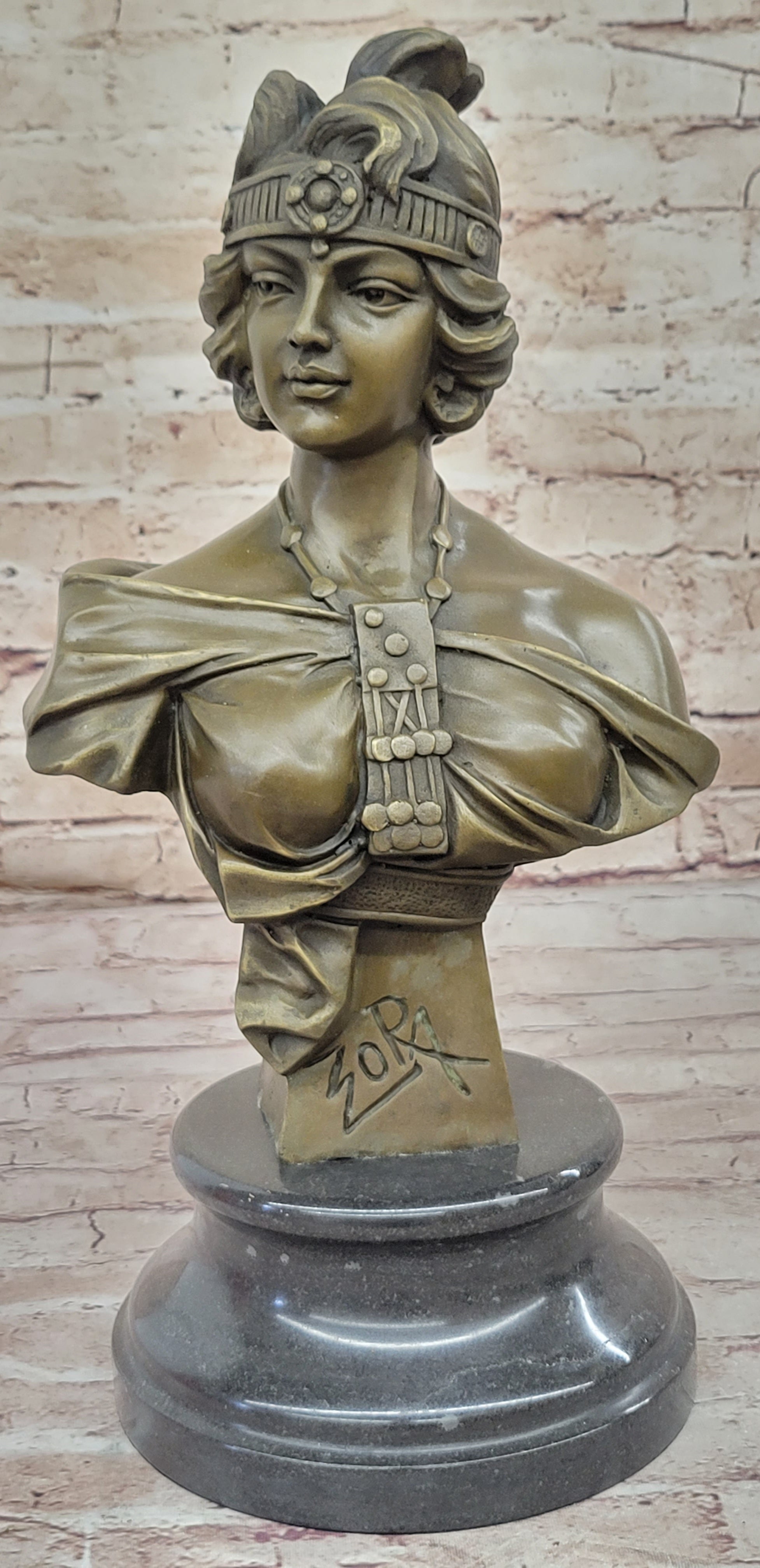 Art Nouveau Deco Style Female Bust By Villanis Bronze Sculpture Collector Deal