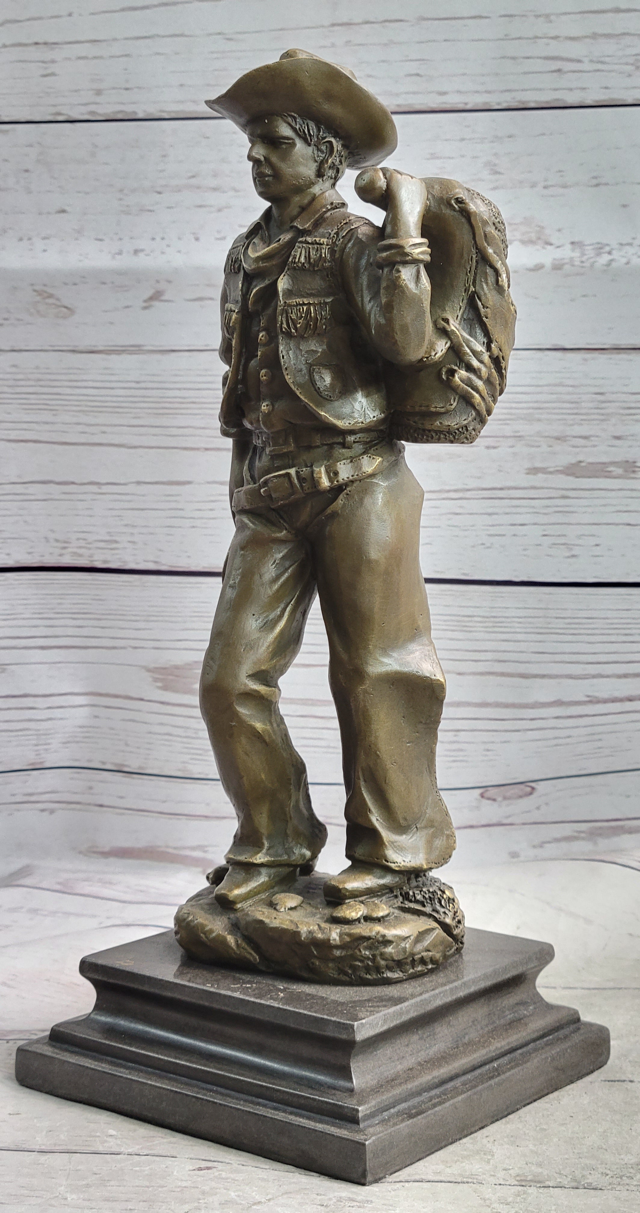 Handcrafted bronze sculpture SALE Base Marble Original Milo By Cowboy Classic