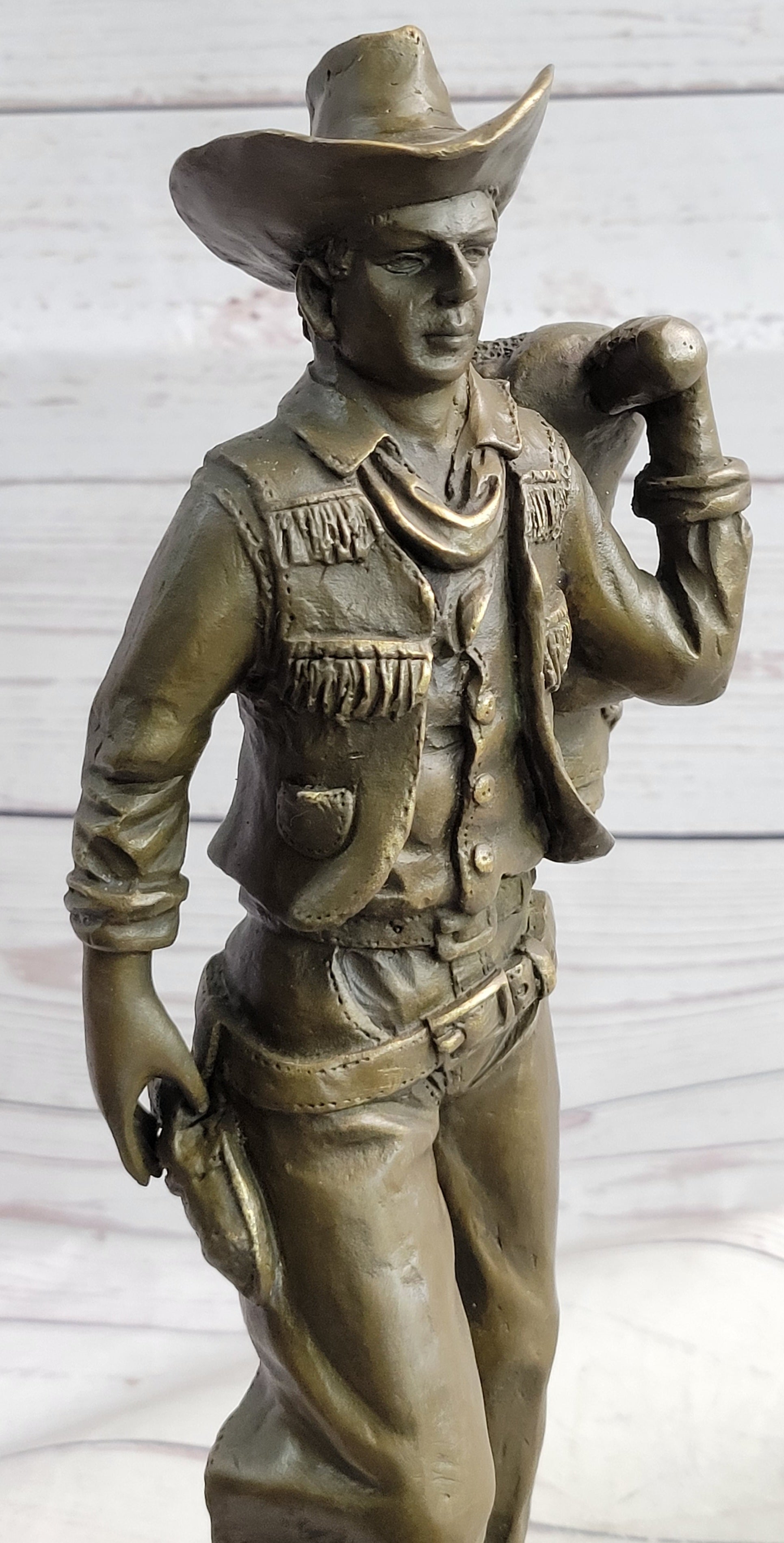 Handcrafted bronze sculpture SALE Base Marble Original Milo By Cowboy Classic