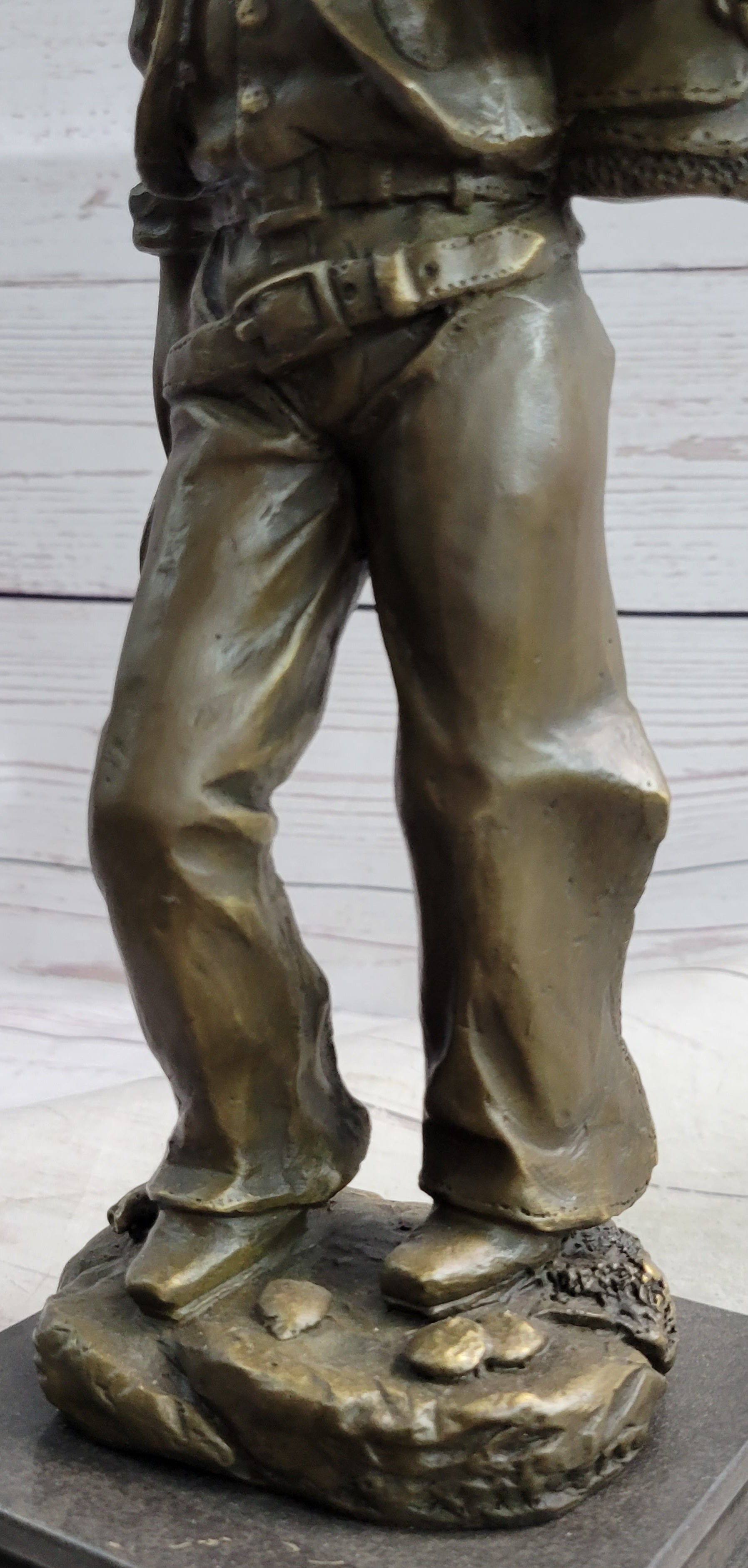 Handcrafted bronze sculpture SALE Base Marble Original Milo By Cowboy Classic