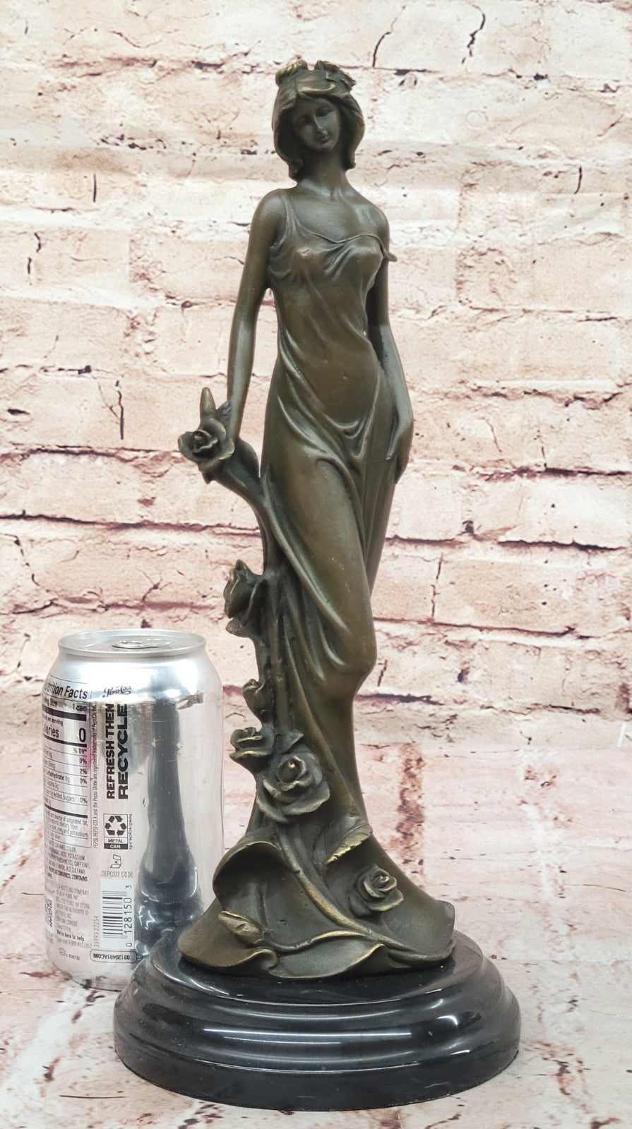 Kassin Bronze Sculpture Sexy Nymph Standing Figure Signed Collectible Lost Wax Statue