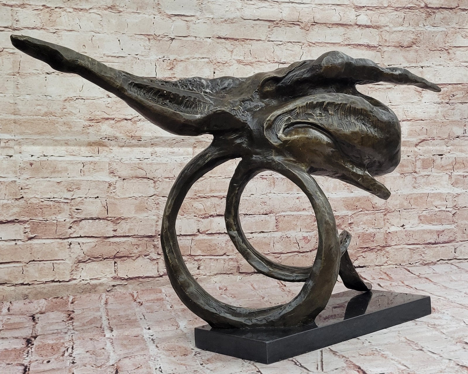 Abstract Surrealist Bronze Statue by Salvador Dali Large Modern Art Sculpture