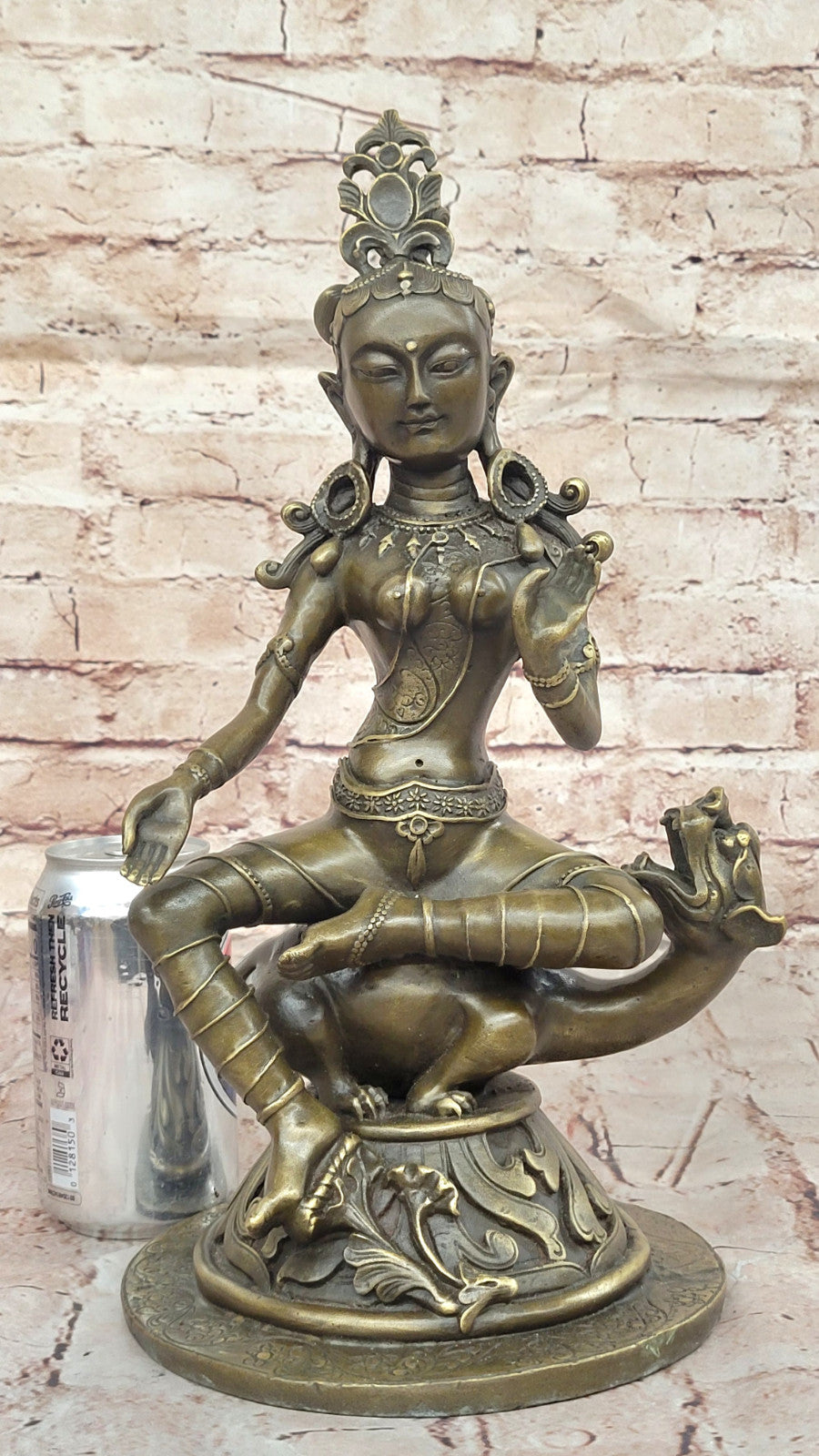 Tibetan Guanyin Buddha Tara Bronze Statue Ethnic Decor Meditation Sculpture Statue