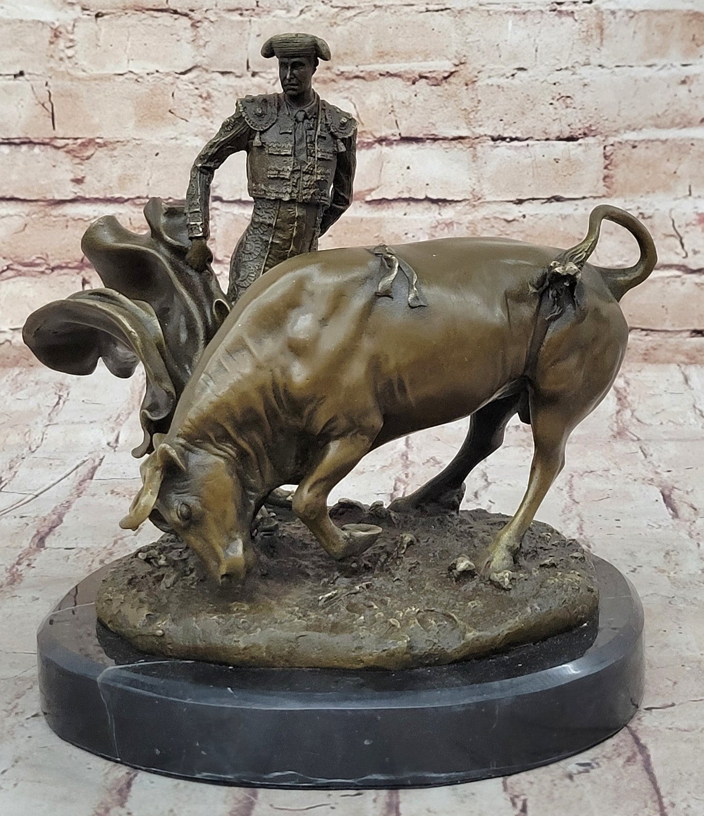 Handcrafted Fisher Matador Bronze Sculpture: Bullfight Figure, Lost Wax Method