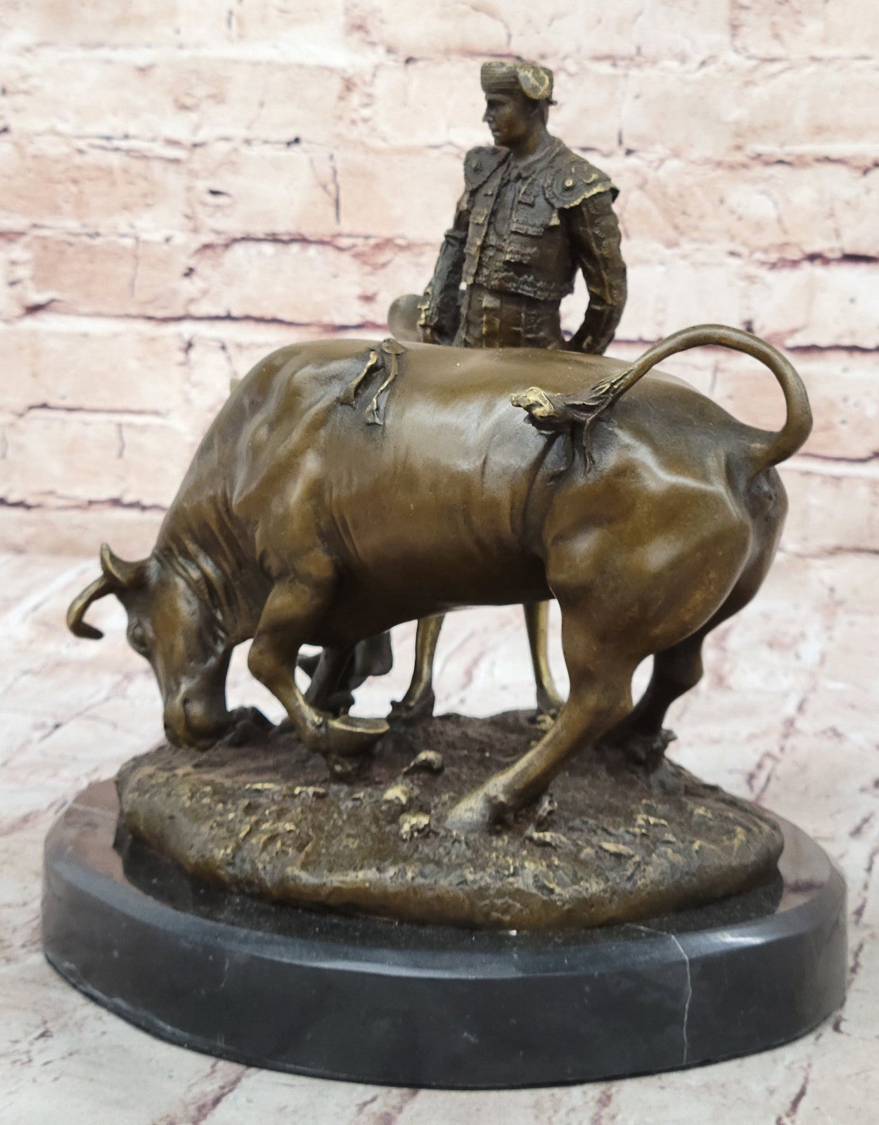 Handcrafted Fisher Matador Bronze Sculpture: Bullfight Figure, Lost Wax Method