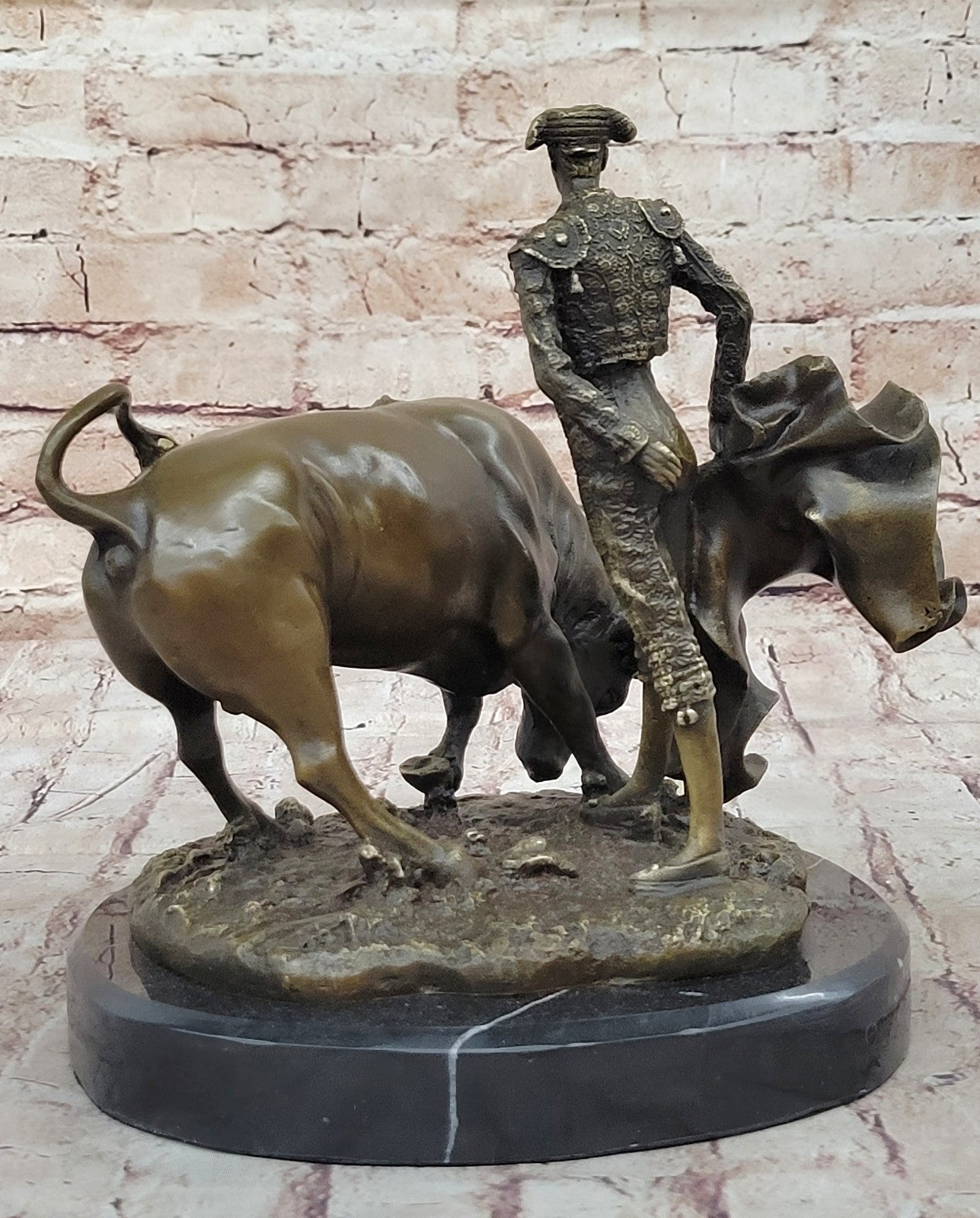 Handcrafted Fisher Matador Bronze Sculpture: Bullfight Figure, Lost Wax Method