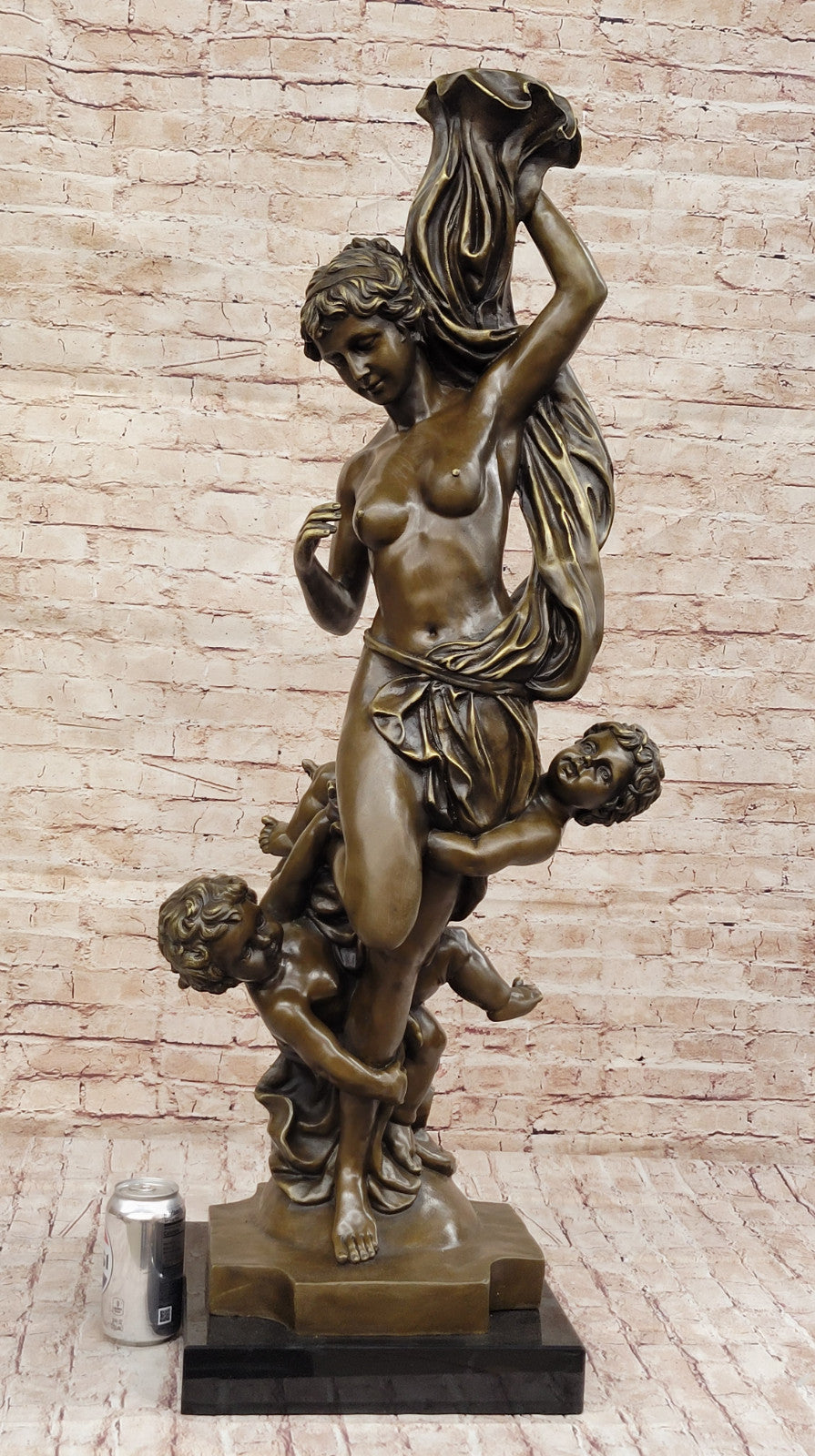 Massive Nude Venus with Cherubs Bronze Sculpture: Fisher's Collector Edition Statue