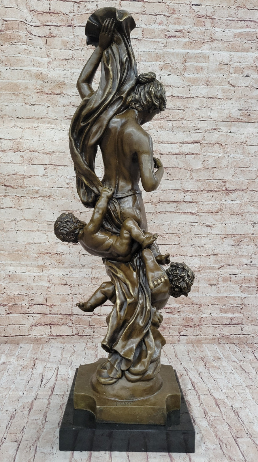 Massive Nude Venus with Cherubs Bronze Sculpture: Fisher's Collector Edition Statue