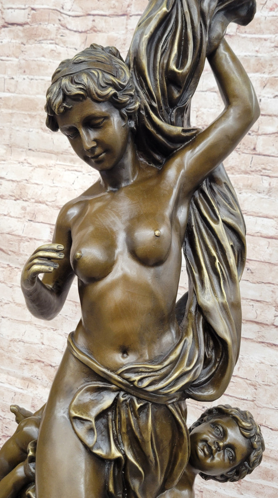 Massive Nude Venus with Cherubs Bronze Sculpture: Fisher's Collector Edition Statue