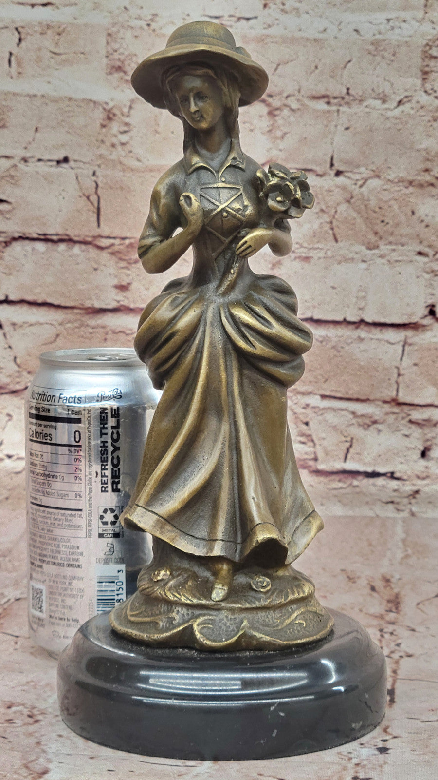 Victorian Woman Bronze Sculpture with Long Dress by Milo Classic Decor Gift