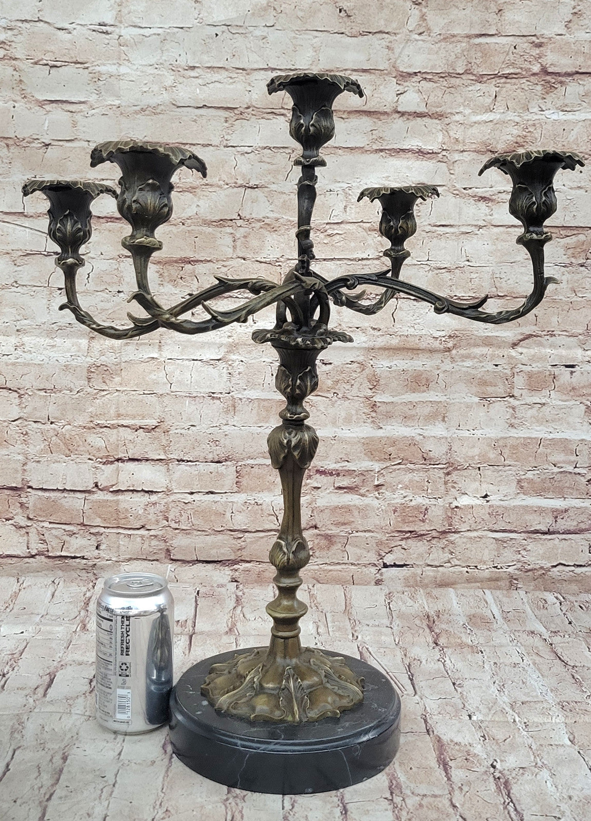 Handcrafted Milo Bronze Candelabra: Victorian Style Sculpture for Dinning Room Decor