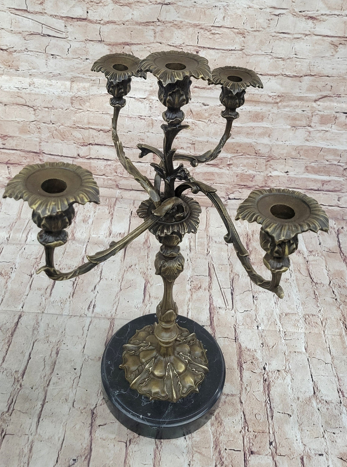 Handcrafted Milo Bronze Candelabra: Victorian Style Sculpture for Dinning Room Decor