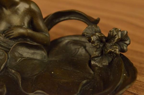 Signed Milo Amazing Jewelry Holder Bronze Nude Nymph Hand Made Close Out Deal