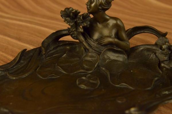 Signed Milo Amazing Jewelry Holder Bronze Nude Nymph Hand Made Close Out Deal