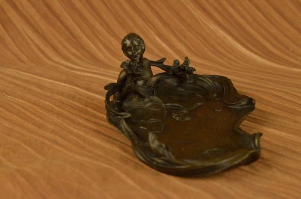 Signed Milo Amazing Jewelry Holder Bronze Nude Nymph Hand Made Close Out Deal