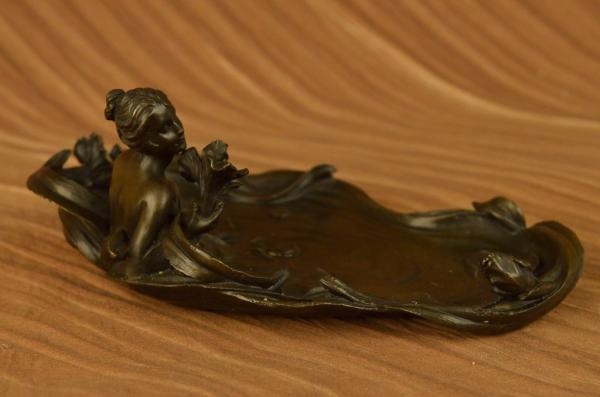 Signed Milo Amazing Jewelry Holder Bronze Nude Nymph Hand Made Close Out Deal