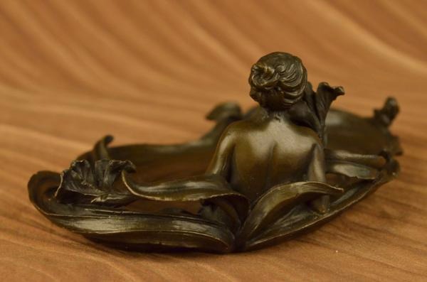 Signed Milo Amazing Jewelry Holder Bronze Nude Nymph Hand Made Close Out Deal