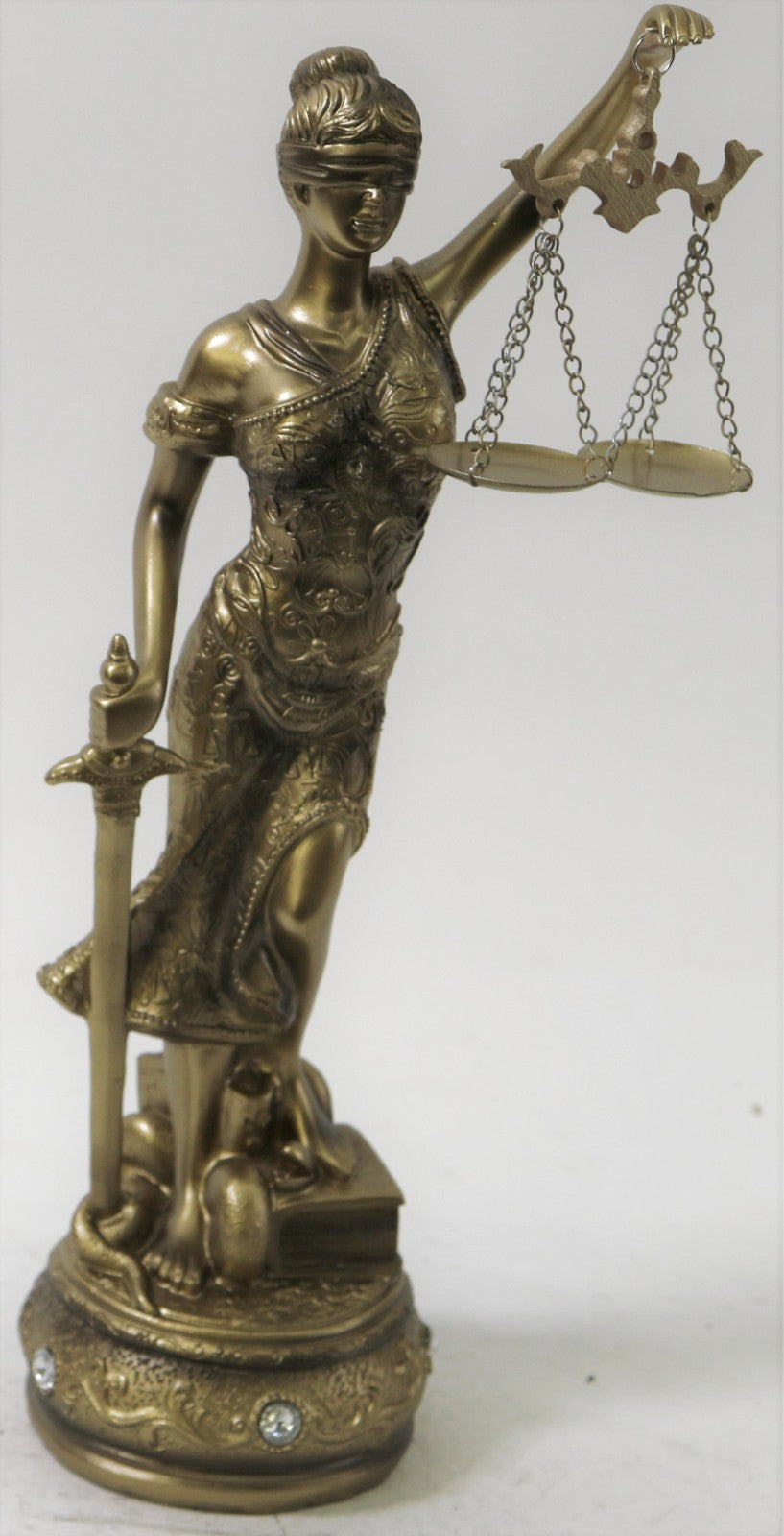 Blind Lady Justice Resin Statue Sculpture Electroplated Figurine Lawyer Decor