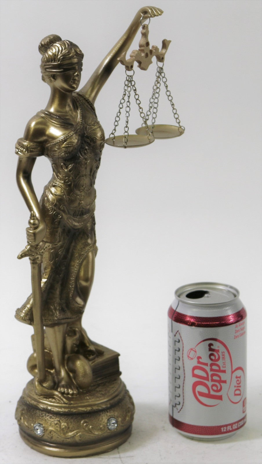 Blind Lady Justice Resin Statue Sculpture Electroplated Figurine Lawyer Decor