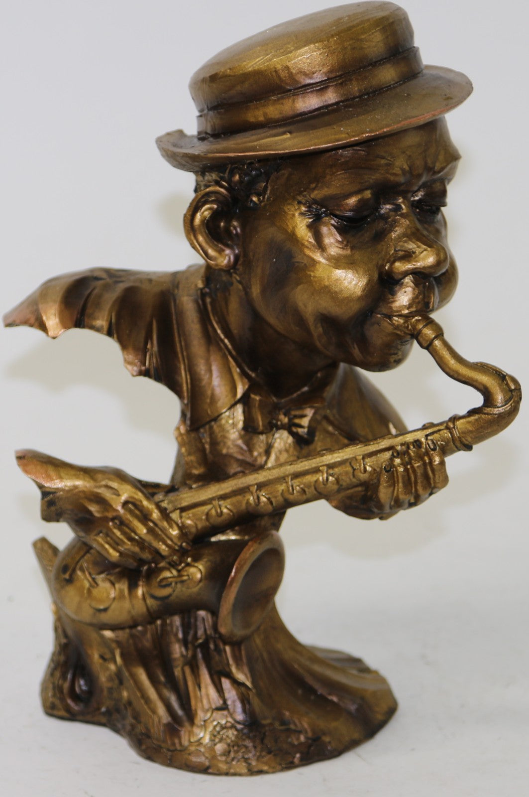 Artistic Saxophone Player Statue Sculpture - Jazz Band Collection Faux Bronze