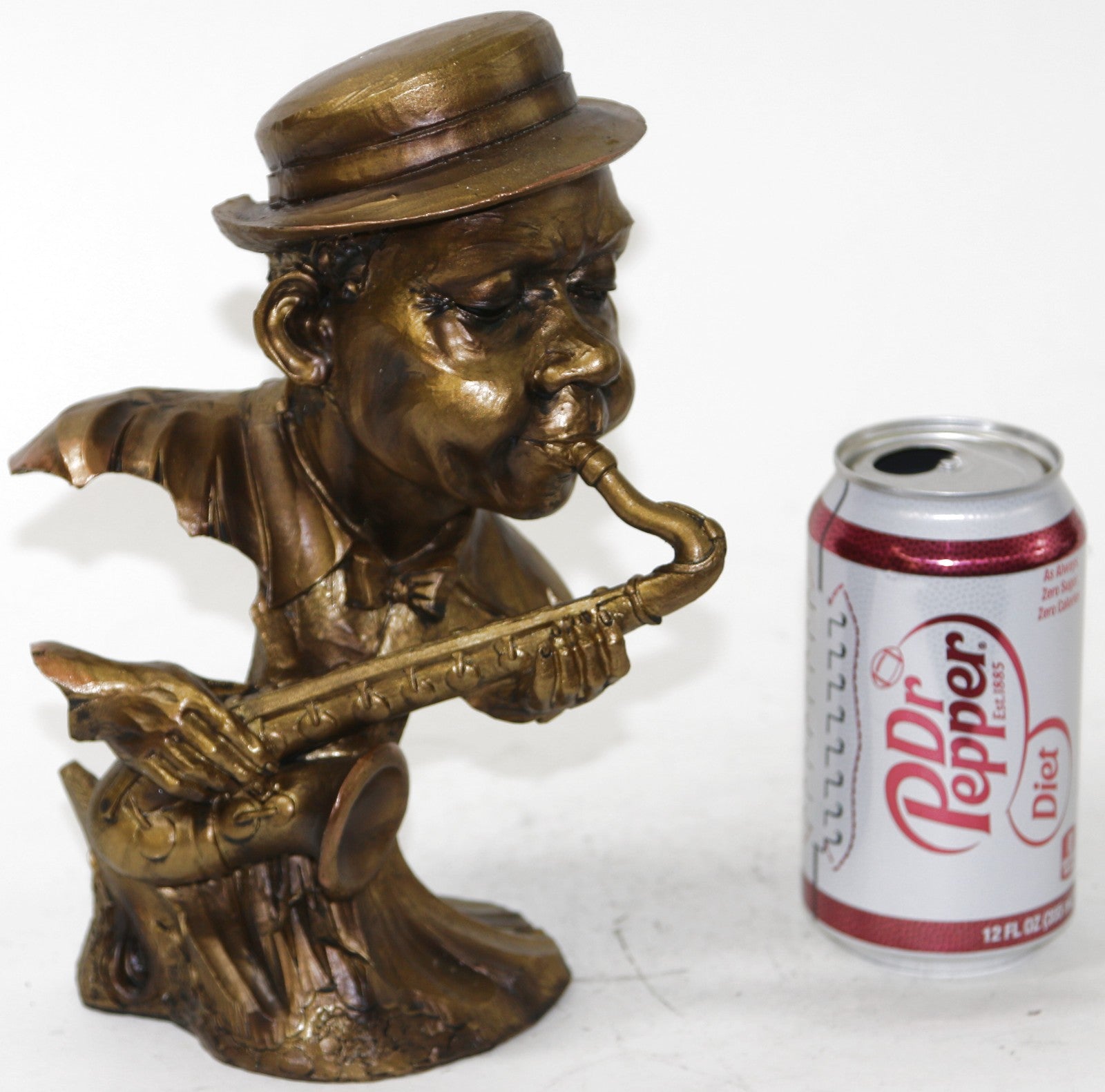 Artistic Saxophone Player Statue Sculpture - Jazz Band Collection Faux Bronze