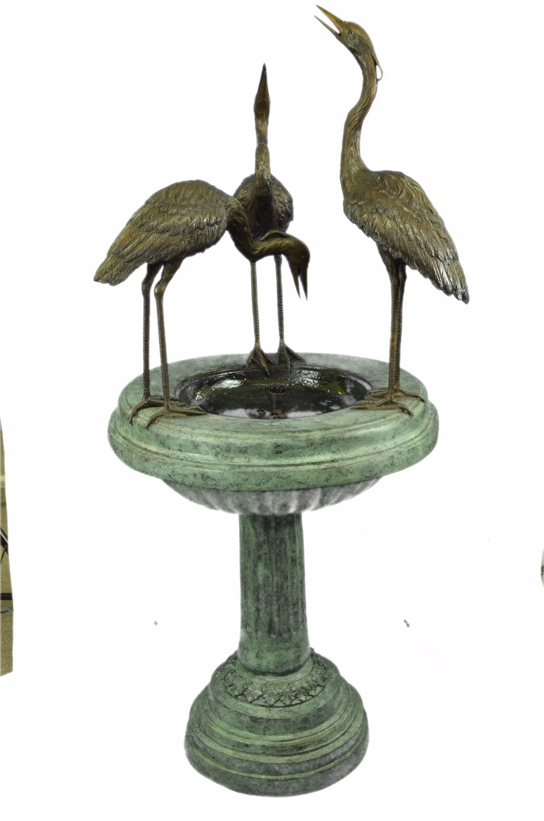 BRONZE Herons FOUNTAIN STATUE GARDEN ART CAST BRONZE Brand New- Sculpture