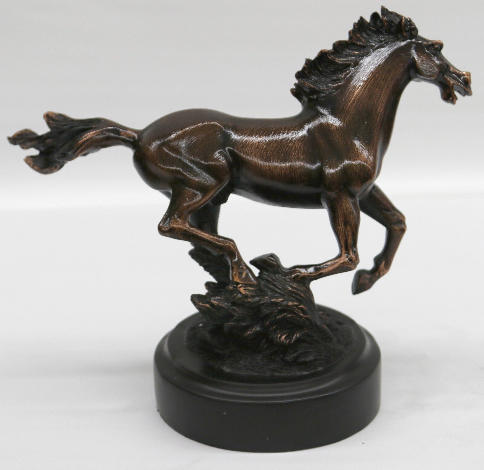 Galloping Bronze Stallion Horse Sculpture Fine Hand Made Artwork Home Decor