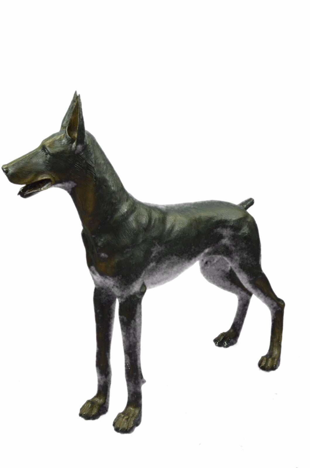 Art Deco 65 LBS Massive Home/Garden/Backyard Doberman Dog Bronze Sculpture Sale