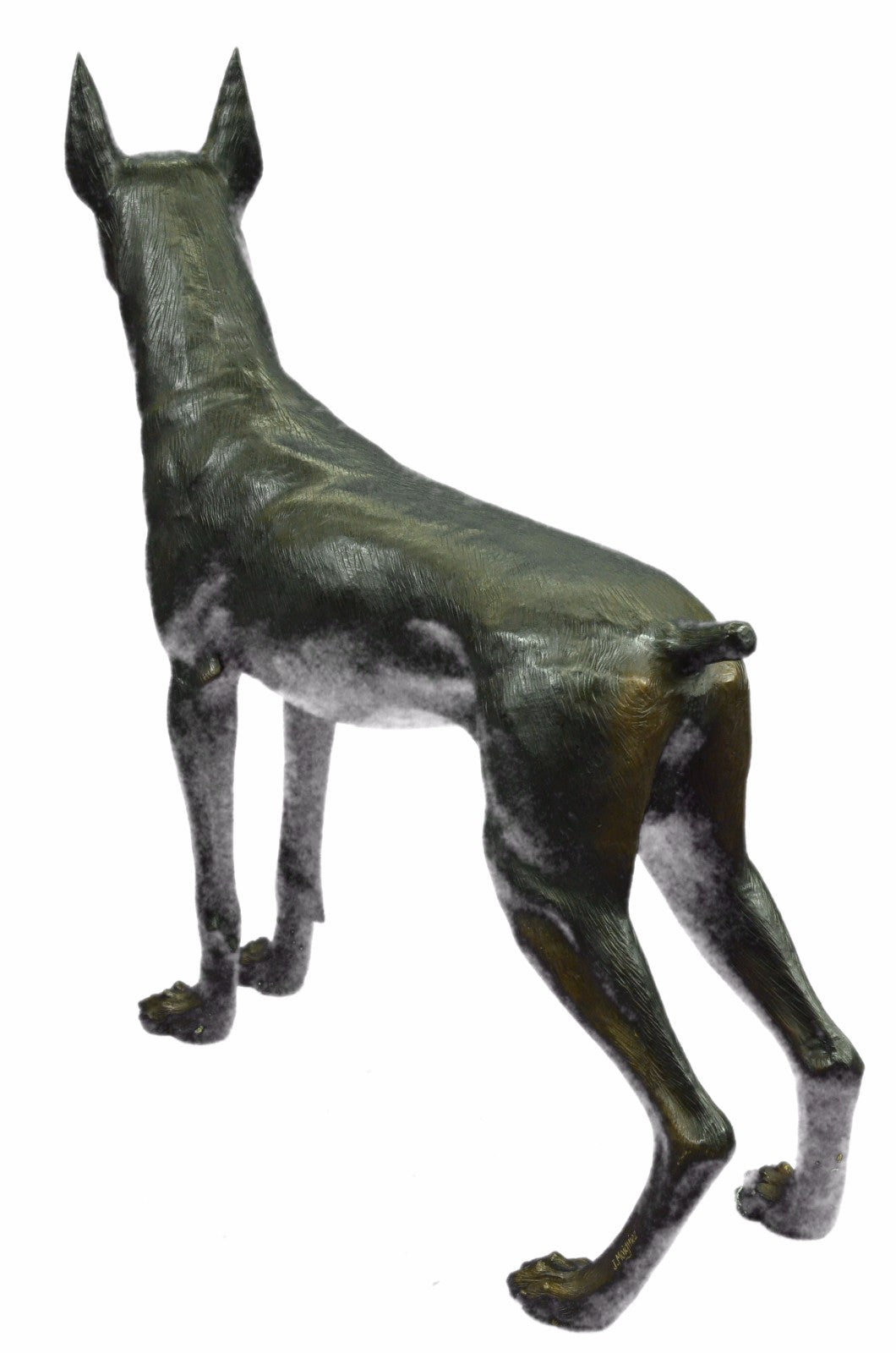 Art Deco 65 LBS Massive Home/Garden/Backyard Doberman Dog Bronze Sculpture Sale