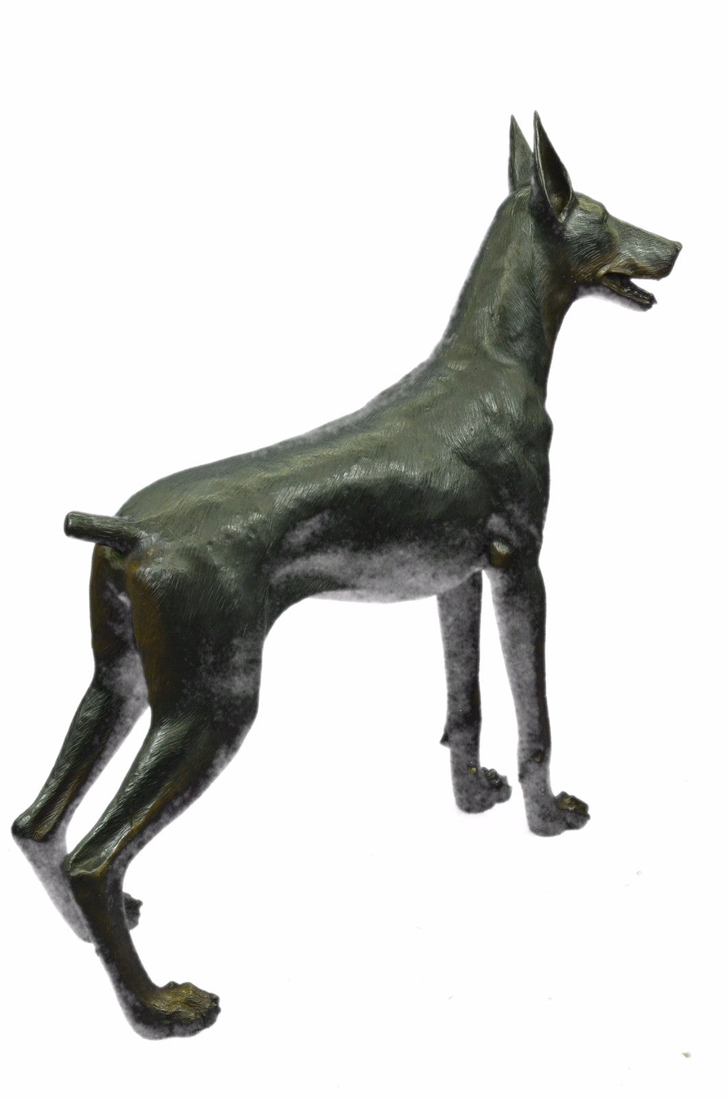 Art Deco 65 LBS Massive Home/Garden/Backyard Doberman Dog Bronze Sculpture Sale