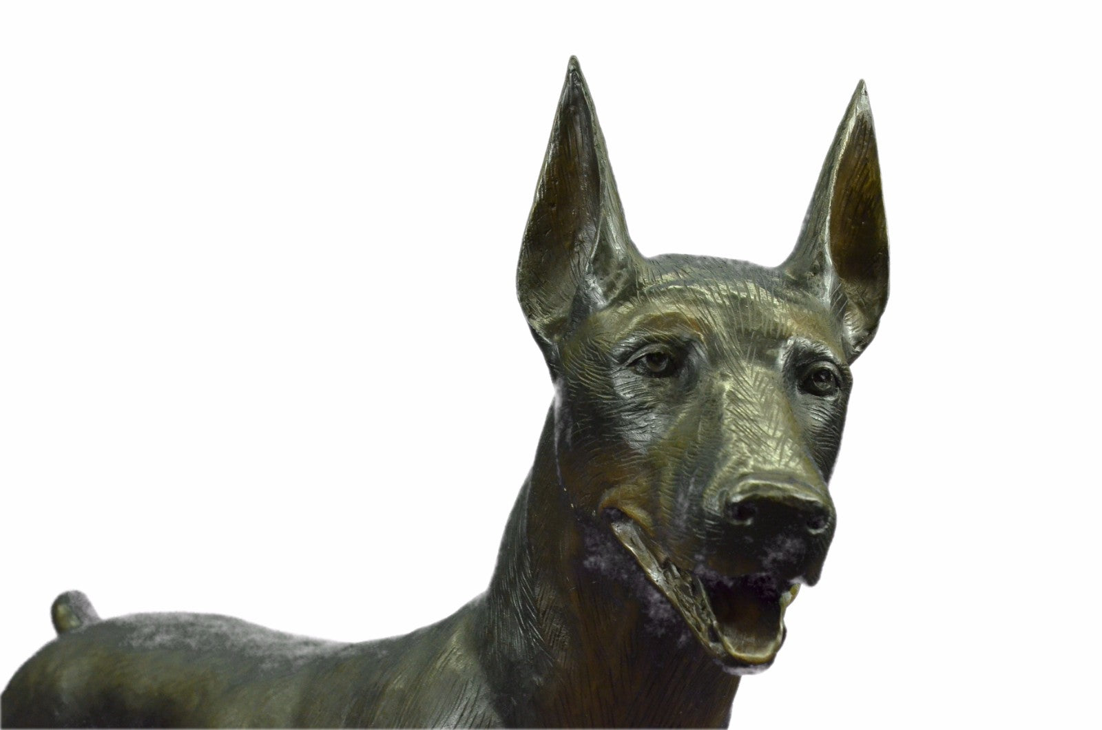 Art Deco 65 LBS Massive Home/Garden/Backyard Doberman Dog Bronze Sculpture Sale