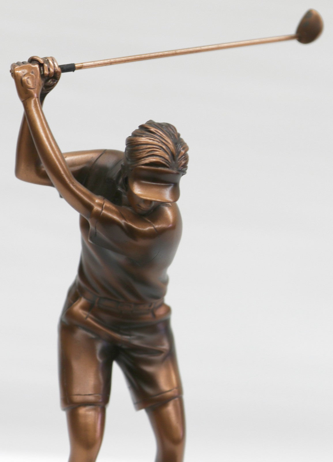 Golfer Bronze Plated Golf Statue Sculpture Figure With Large Base Figurine