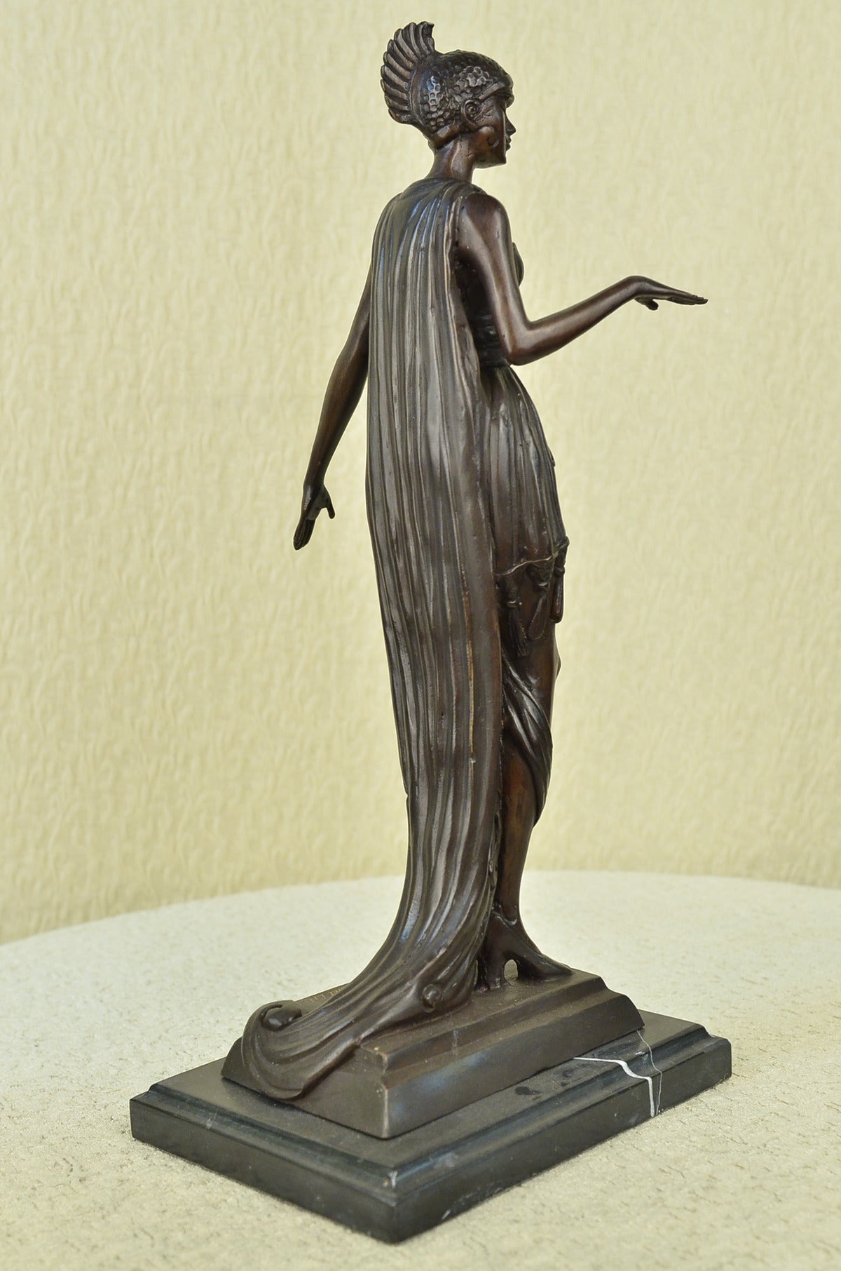 Details about  Handcrafted bronze sculpture SALE Bas Marble Lady Knight Woman W