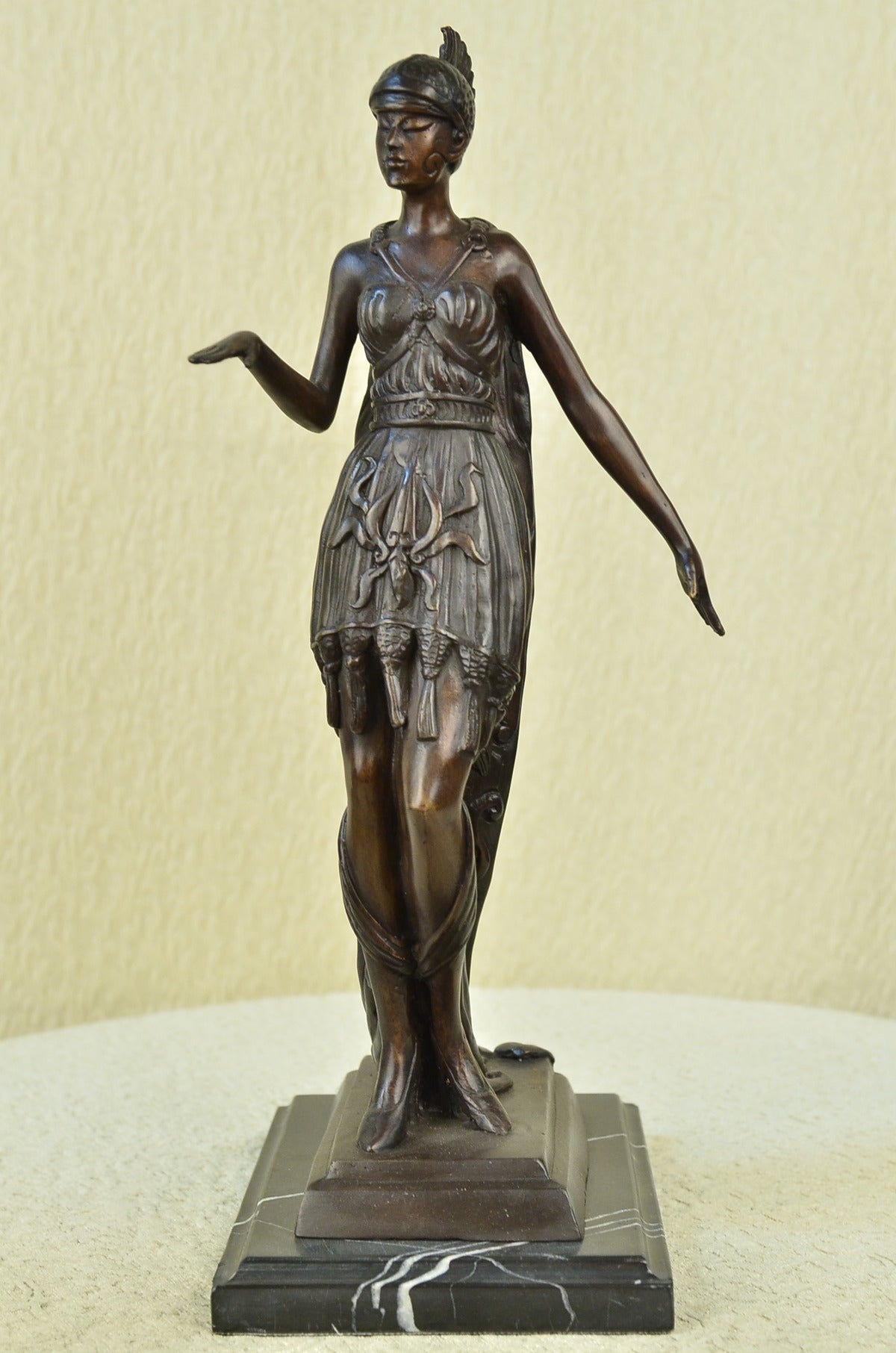 Details about  Handcrafted bronze sculpture SALE Bas Marble Lady Knight Woman W