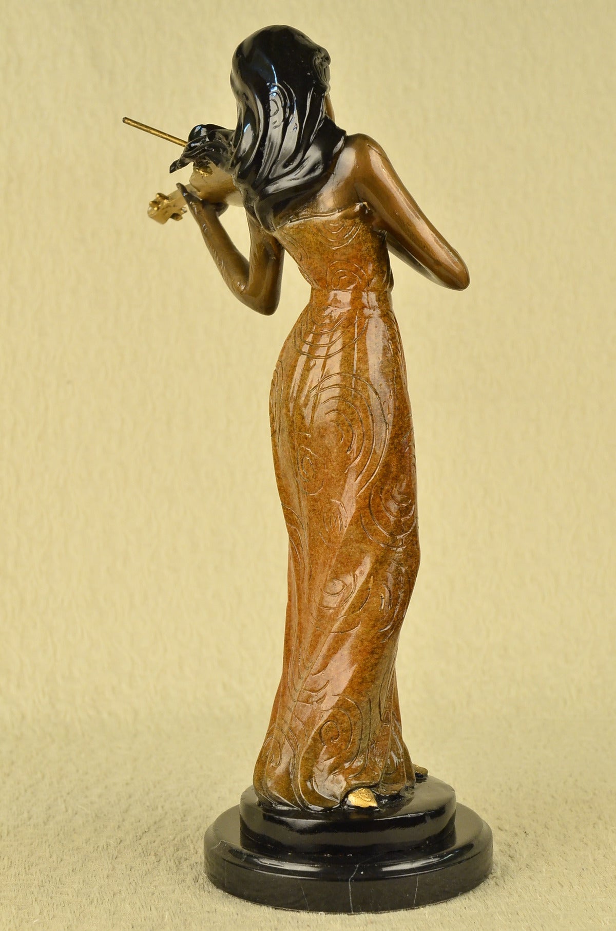 Details about CLEARANCE SALE Bronze Art Decor Violin Player Bronze Sculpture Sta