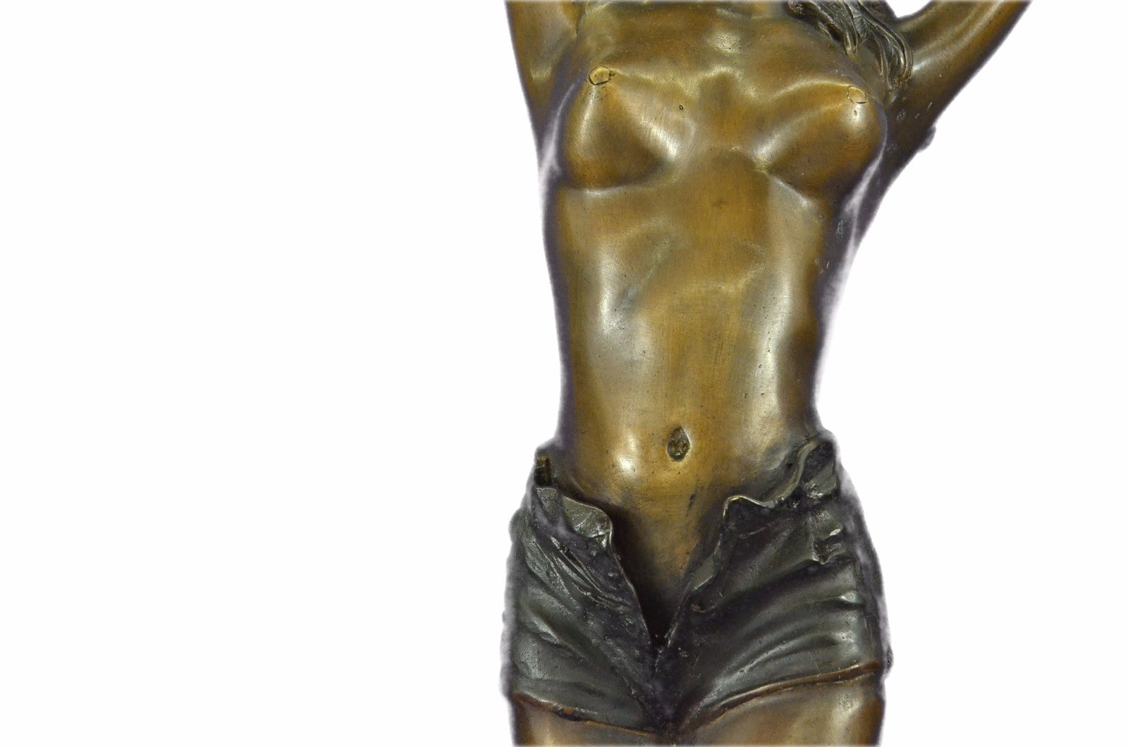 Bronze Sculpture Signed And Numbered Colett Lady in Short Bronze Figurine Figure