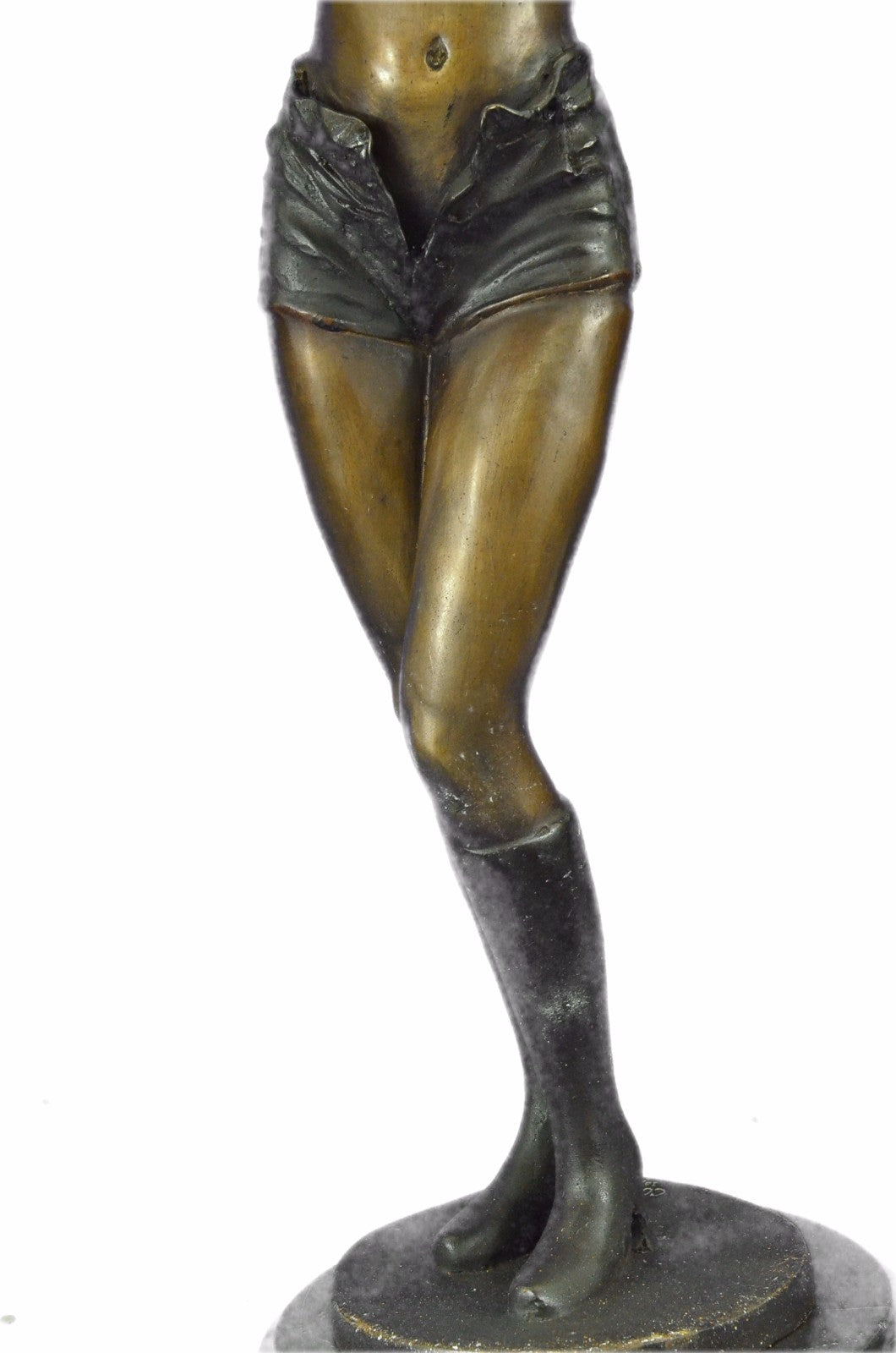 Bronze Sculpture Signed And Numbered Colett Lady in Short Bronze Figurine Figure