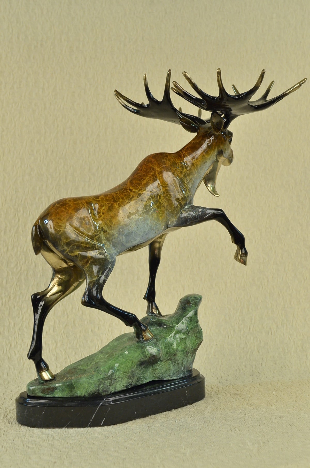 Handcrafted bronze sculpture SALE Collector Moose Wild Handcrafted Cast Hot