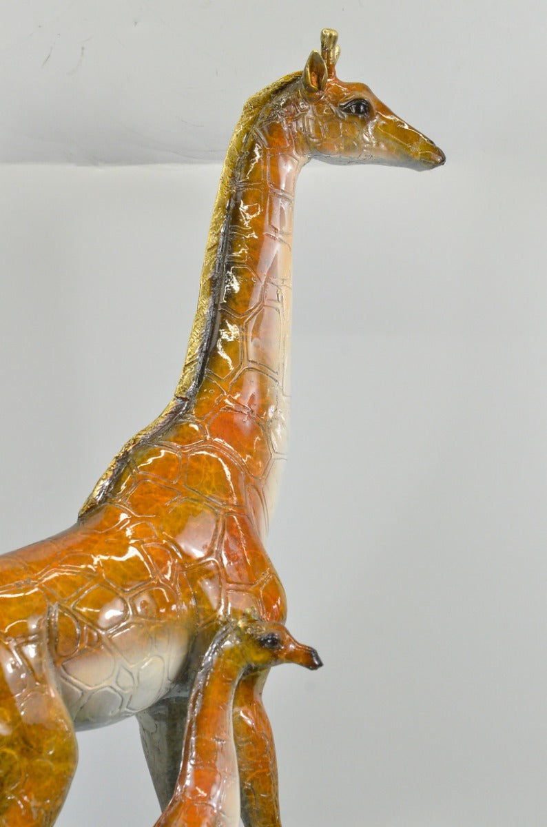 Bronze Giraffe Sculpture Art Decor Marble Base Figurine Statue Limited Edition U