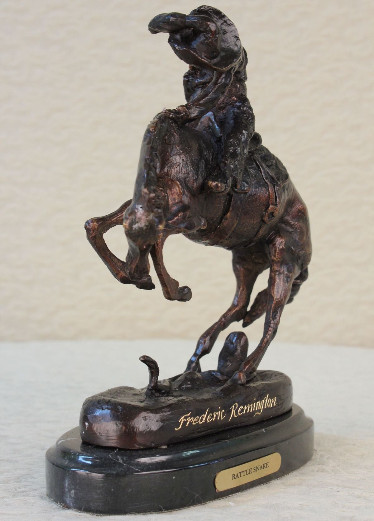 BRONZE FREDERIC REMINGTON RATTLESNAKE SCULPTURE STATUE COLLECTIBLE NEW FIGURINE