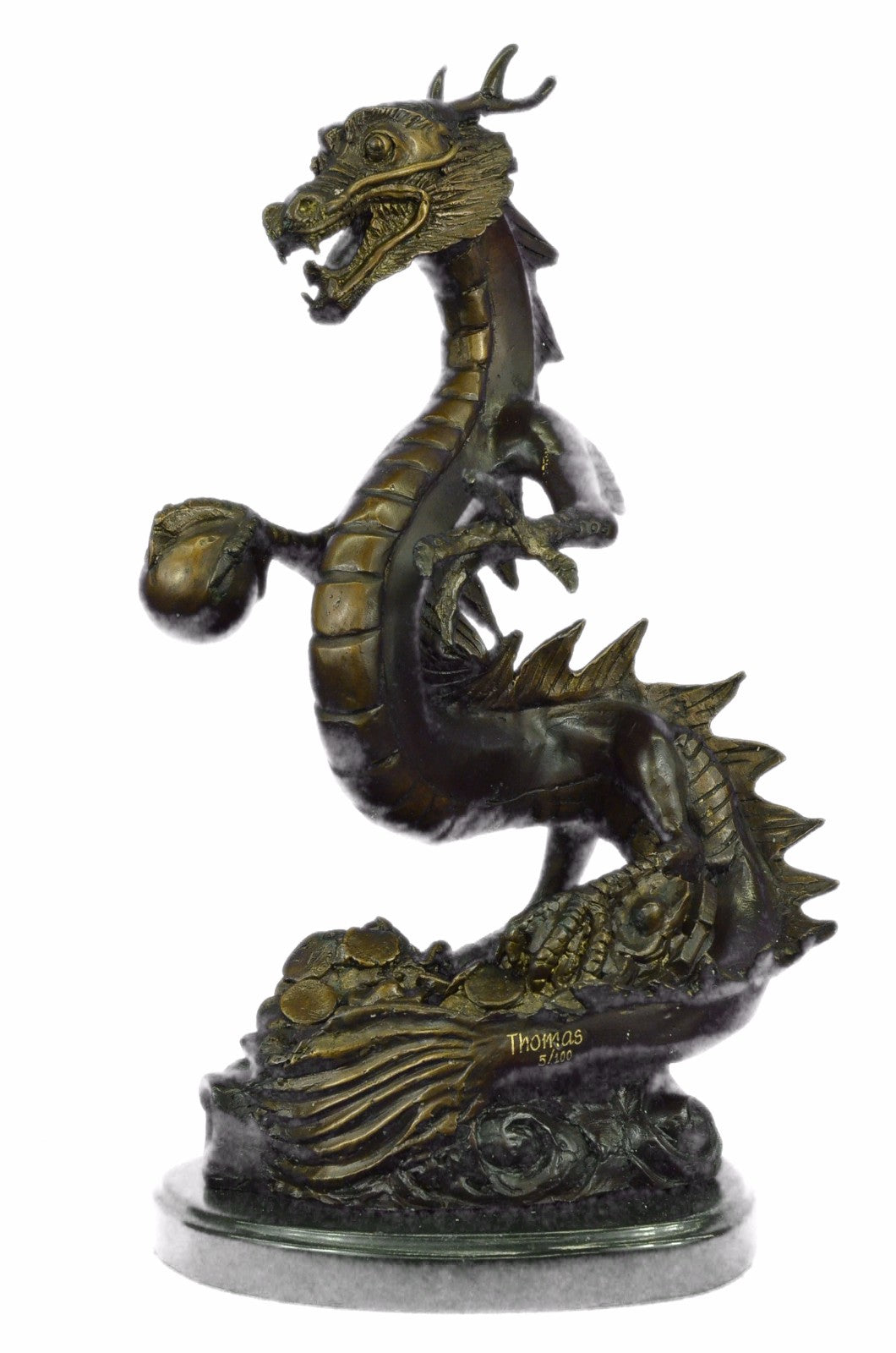 Collector Edition Numbered Furious Dragon Bronze Classic Artwork Sculpture Sale