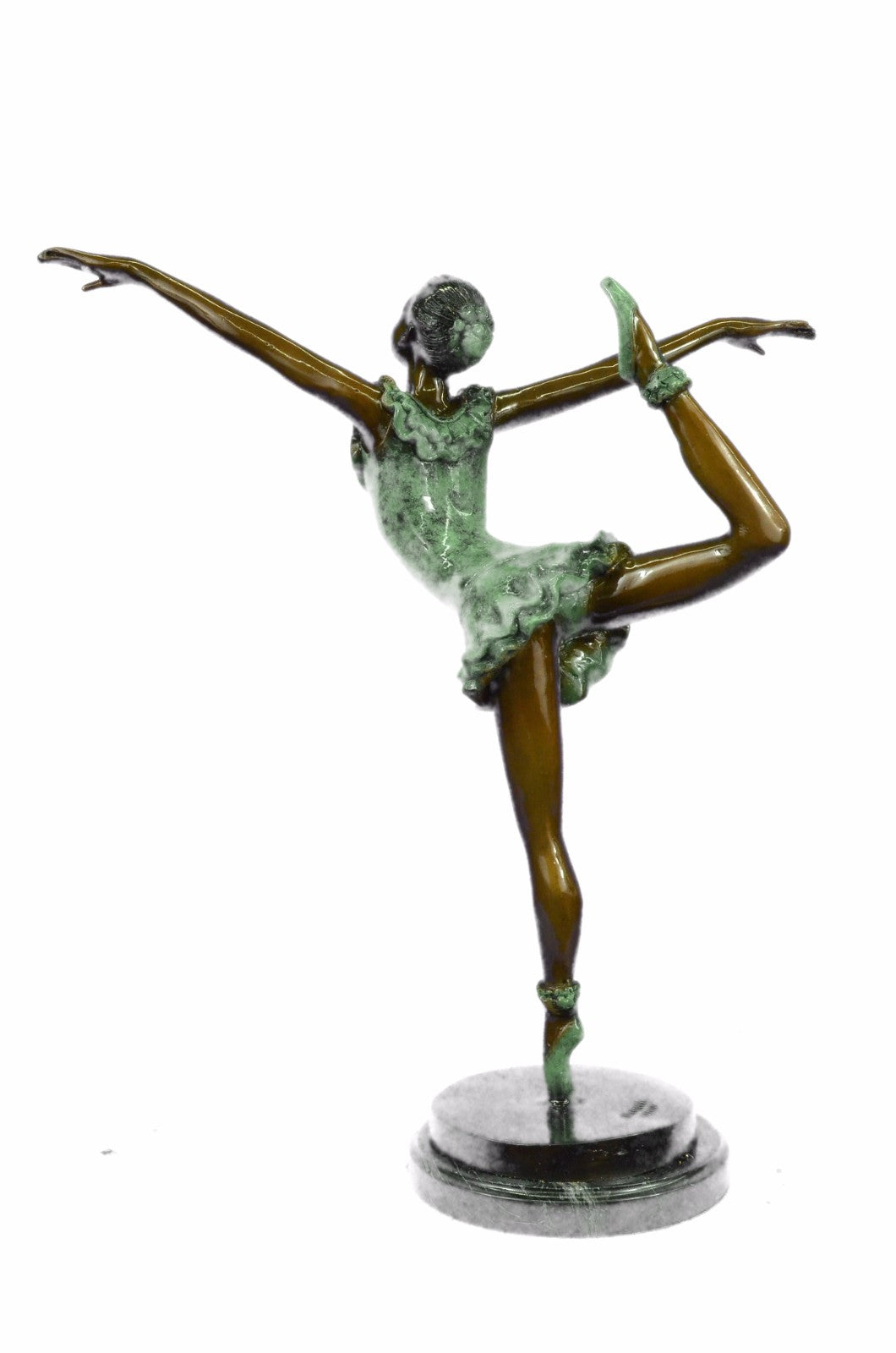 Signed Ballerina Dancer Bronze Statue Sculpture Art Nouveau Figure Decor Deco