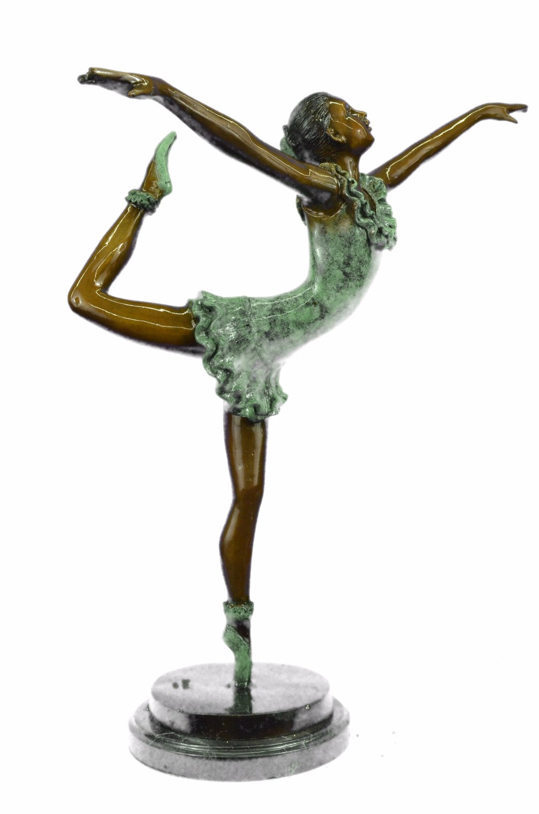 Signed Ballerina Dancer Bronze Statue Sculpture Art Nouveau Figure Decor Deco