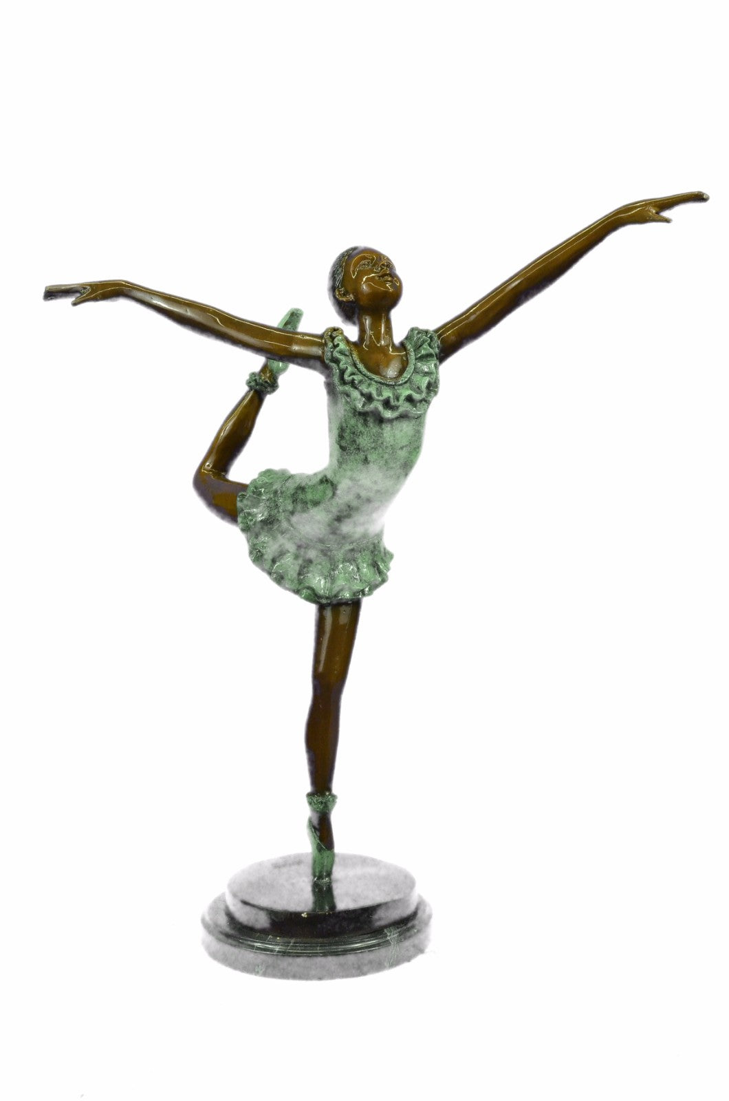 Signed Ballerina Dancer Bronze Statue Sculpture Art Nouveau Figure Decor Deco