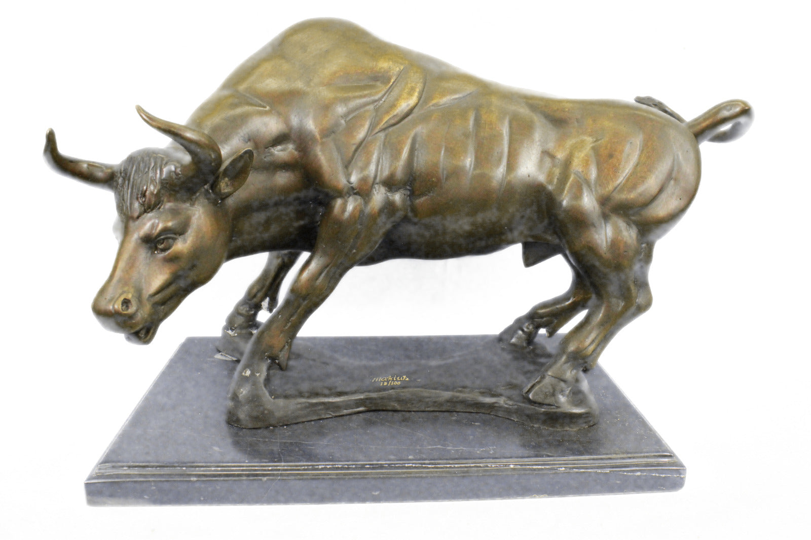 Handcrafted bronze sculpture SALE Market Stock Decor Art Bull Spanish Charging