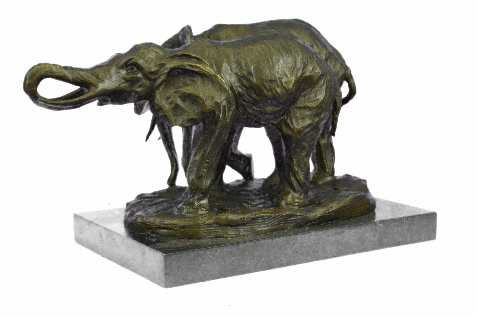 Bronze Sculpture Art Deco Walking Happy Elephants Bronze Sculpture Home Decor