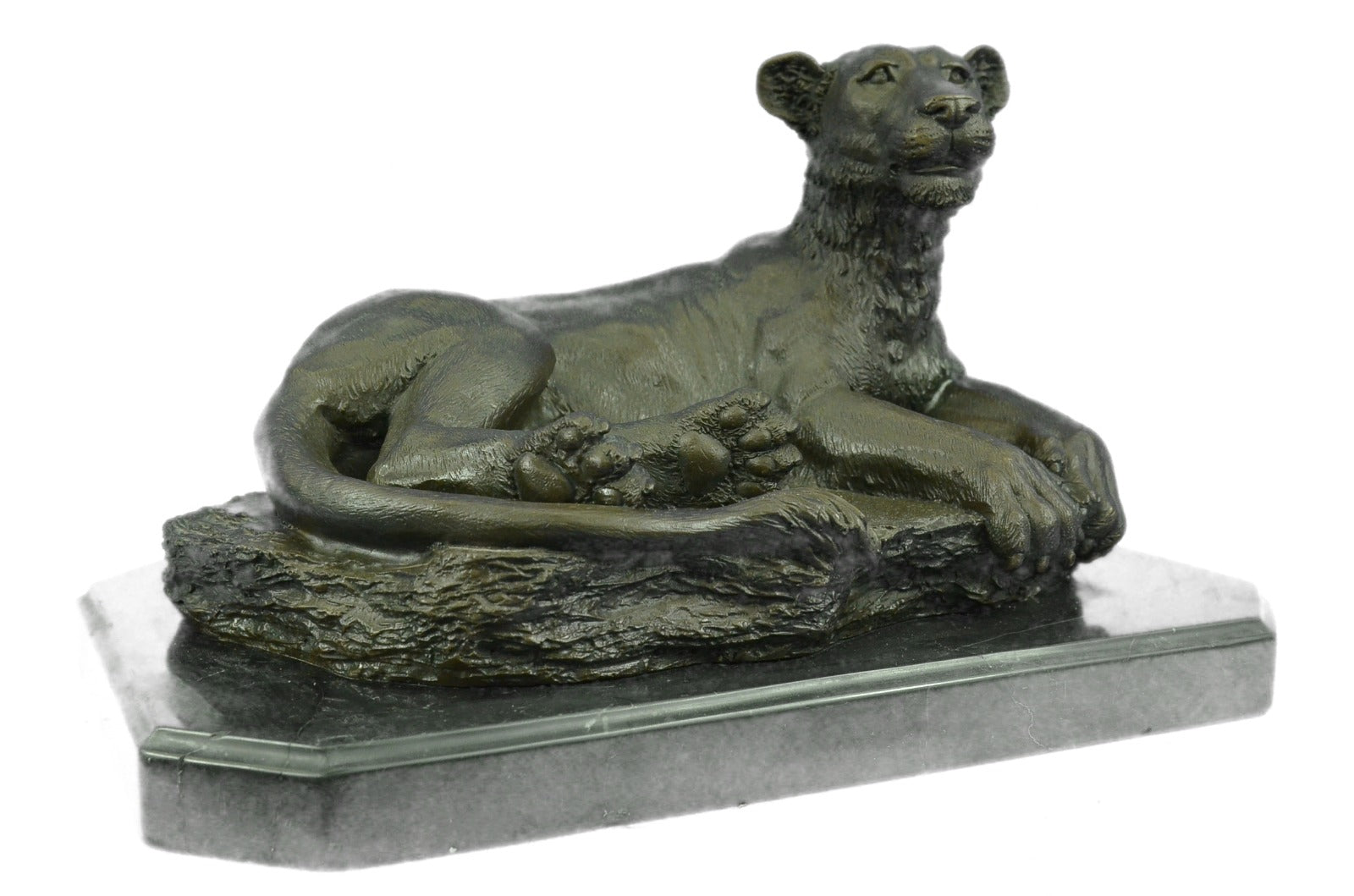 Handcrafted bronze sculpture SALE Lion Wildlife African Female Large Deco Art *