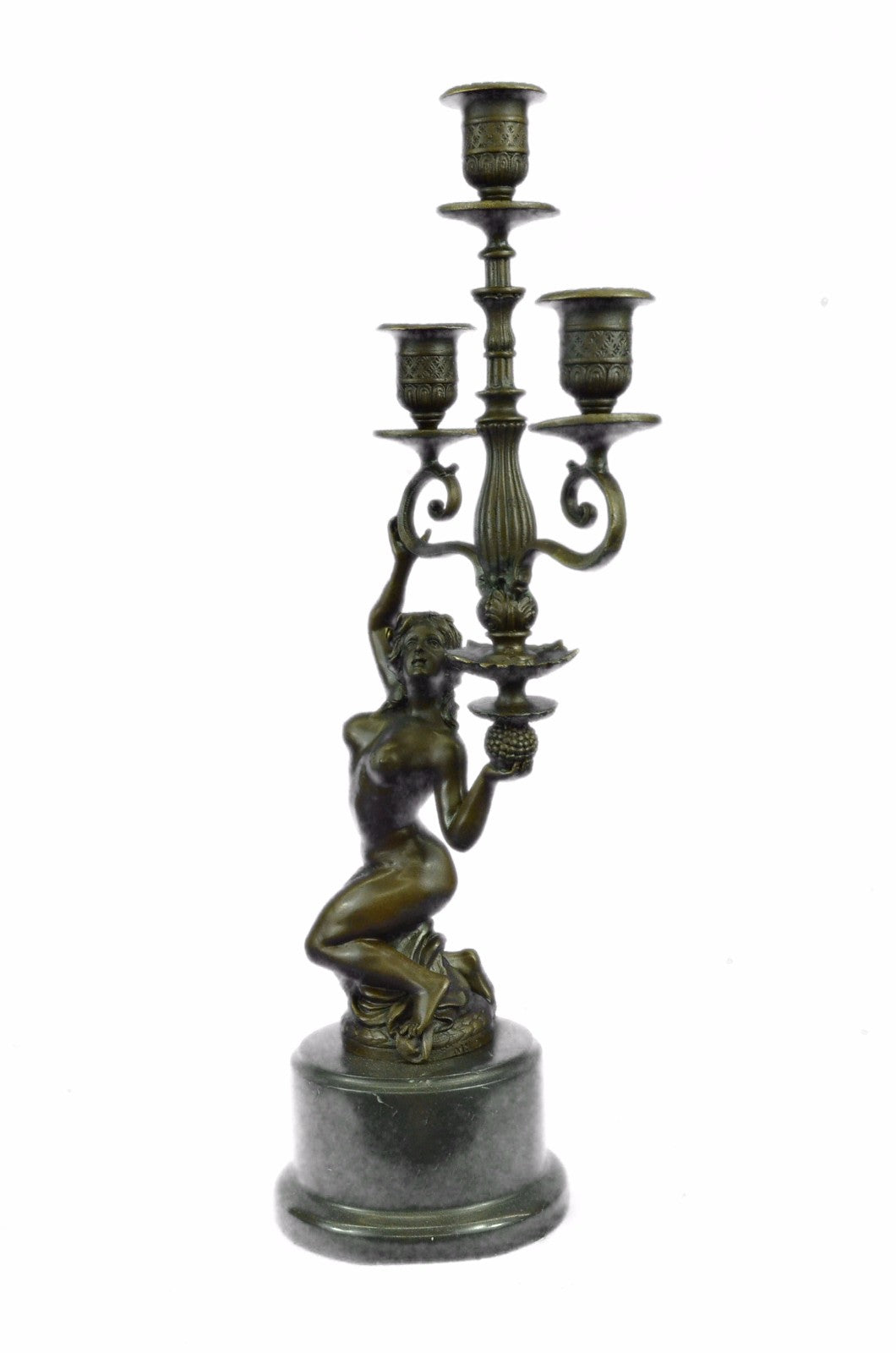 Bronze Sculpture Art Decor Nude Nymph Candle Holder Bronze Figurine Figure Deal