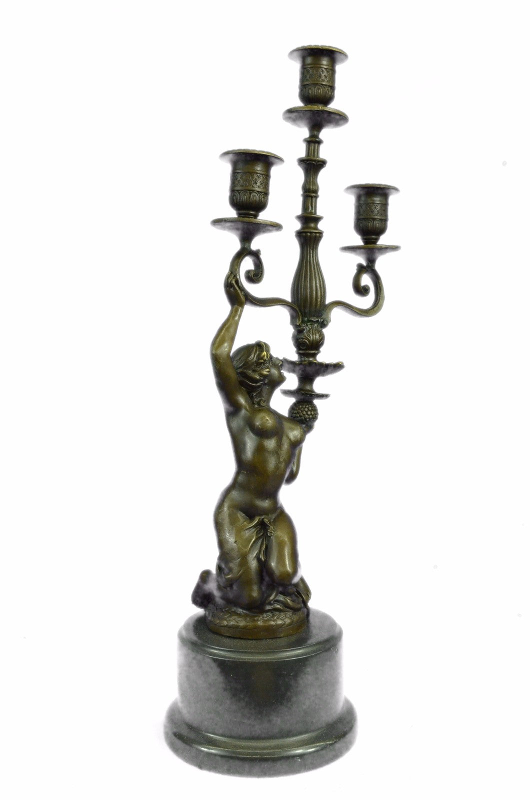 Bronze Sculpture Art Decor Nude Nymph Candle Holder Bronze Figurine Figure Deal